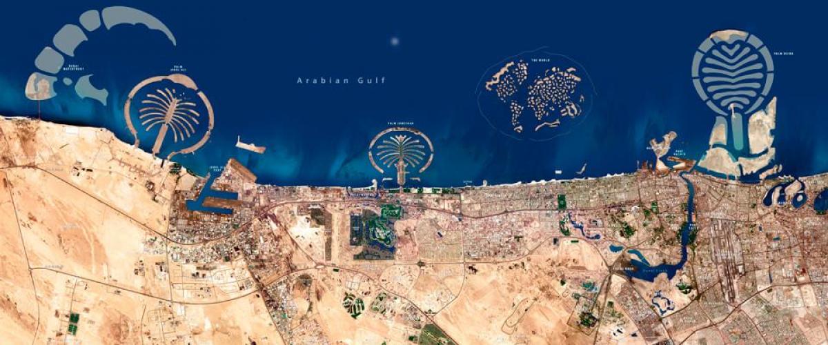 carte satellite de Dubaï