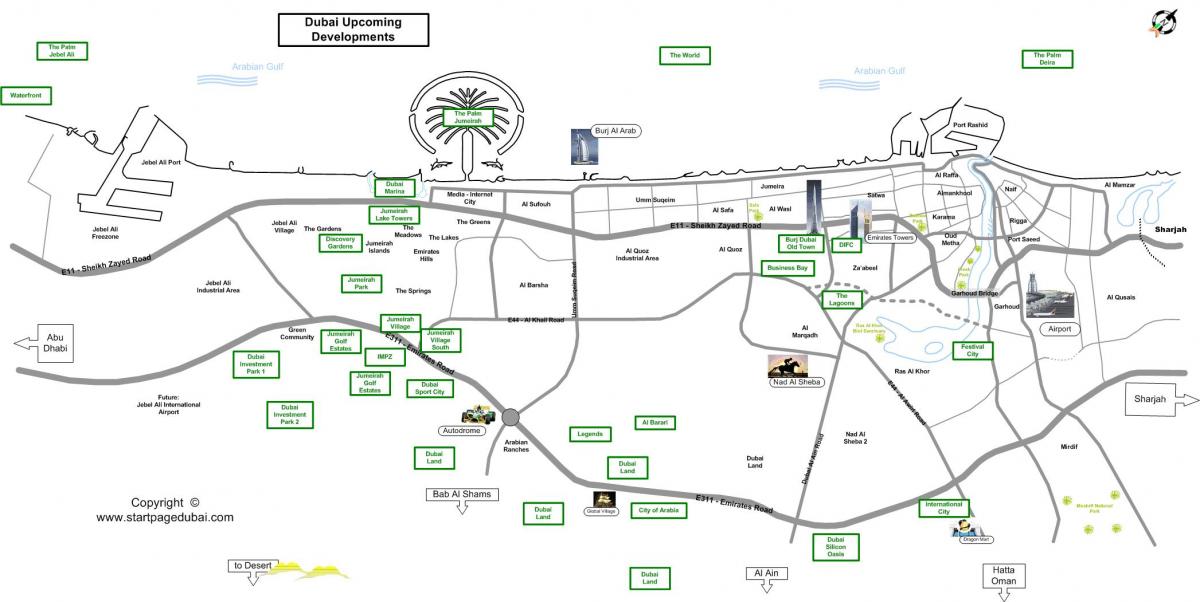 l'investissement park Dubai carte de localisation