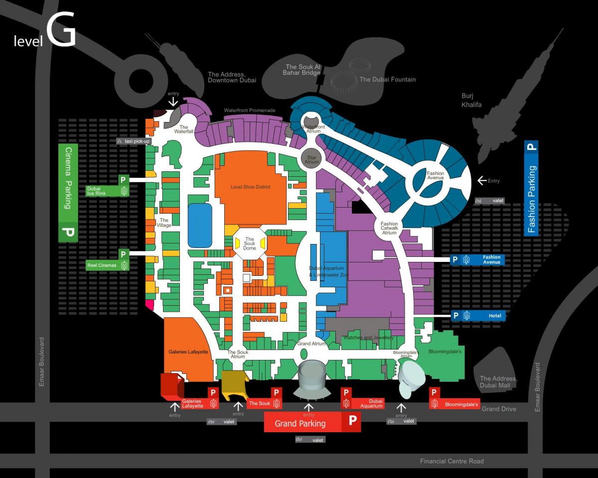 la carte de Dubai mall