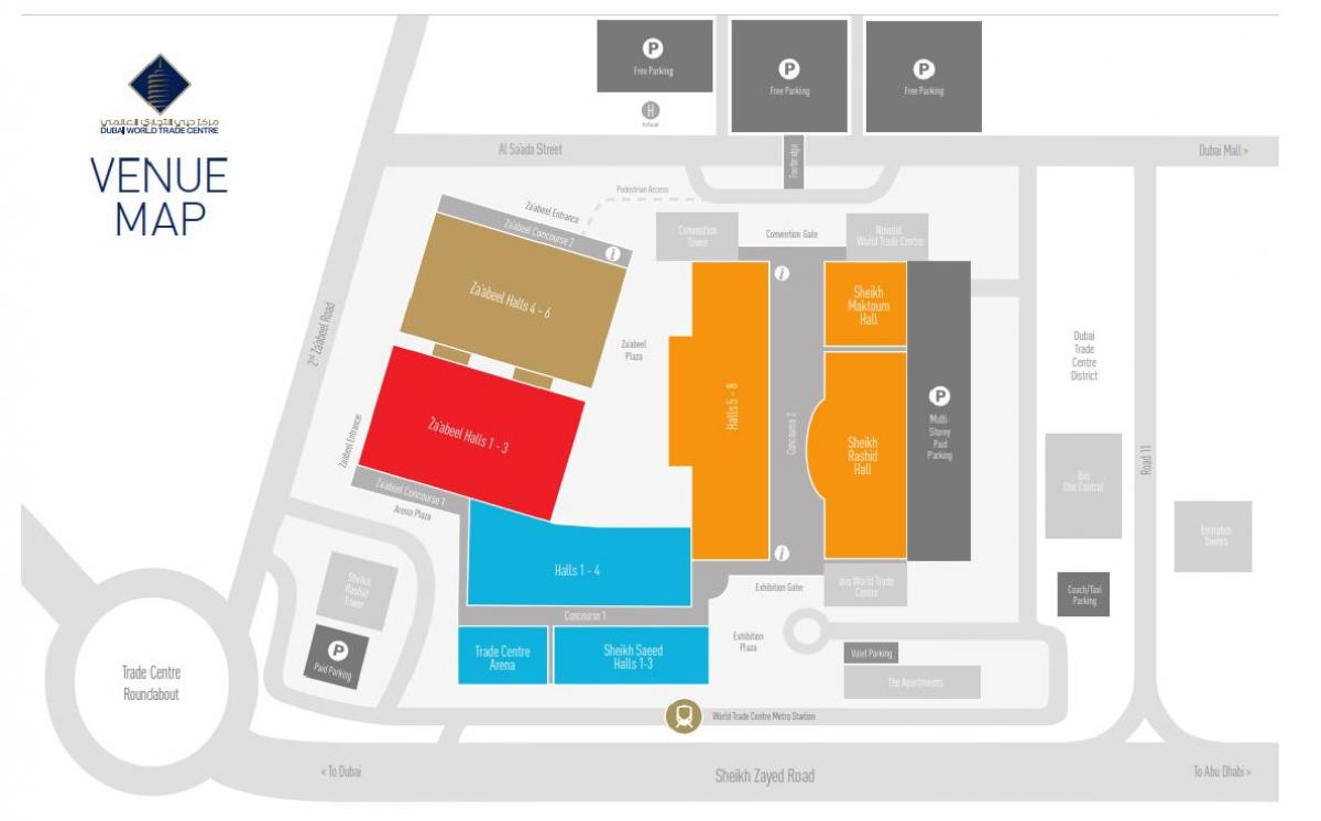 la carte de Dubai mall parking