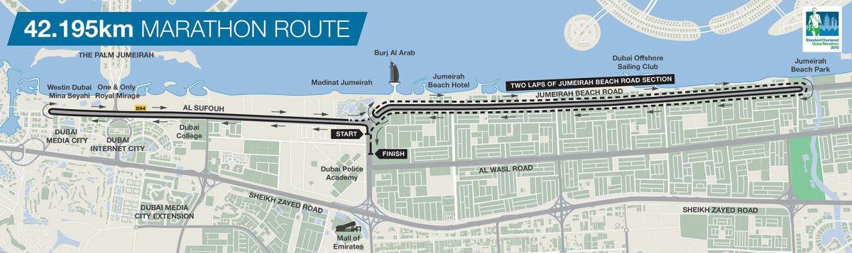 la carte de Dubai marathon