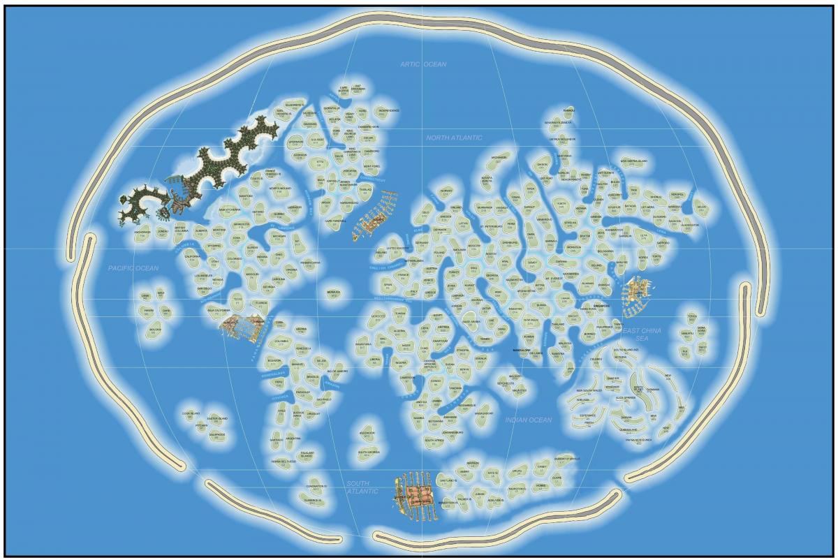 carte du monde de l'île de Dubaï