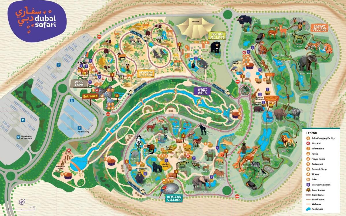 la carte de Dubai zoo