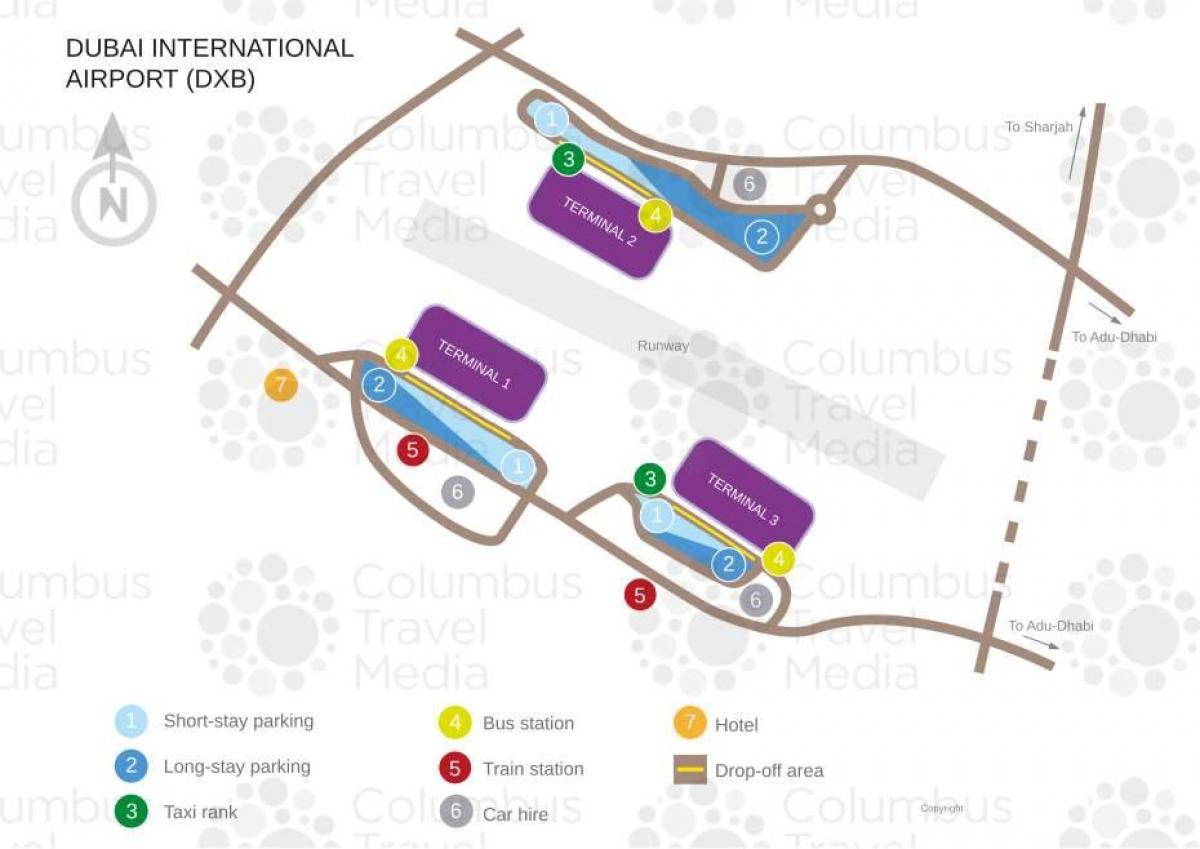 carte de l'aéroport de Dubaï
