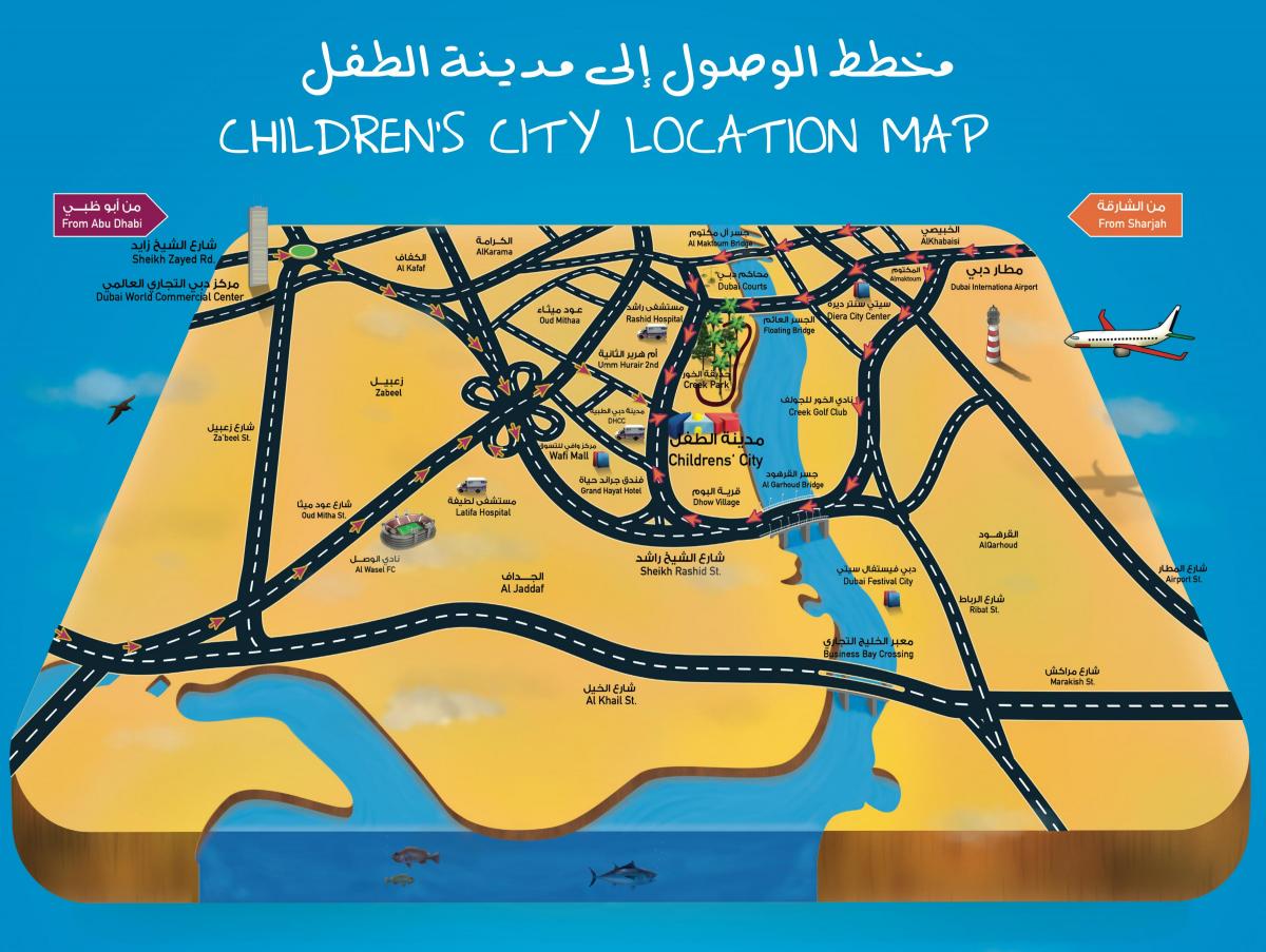 carte de la cité des Enfants de Dubaï