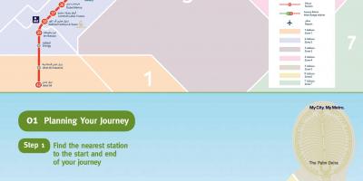Plan du métro de Dubaï ligne verte
