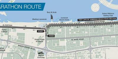 La carte de Dubai marathon
