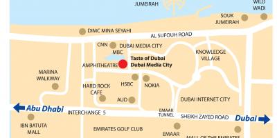 Dubai media city, l'emplacement de la carte