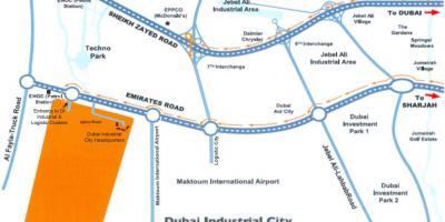 La carte de Dubai, ville industrielle