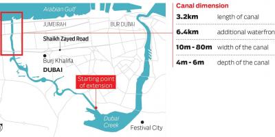 La carte de Dubai canal