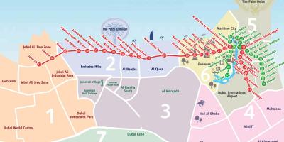 Carte des quartiers de Dubaï