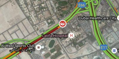 Latifa hôpital de Dubaï carte de localisation