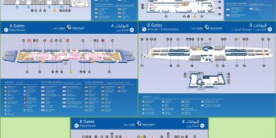 Terminal 3 de l'aéroport de Dubai carte