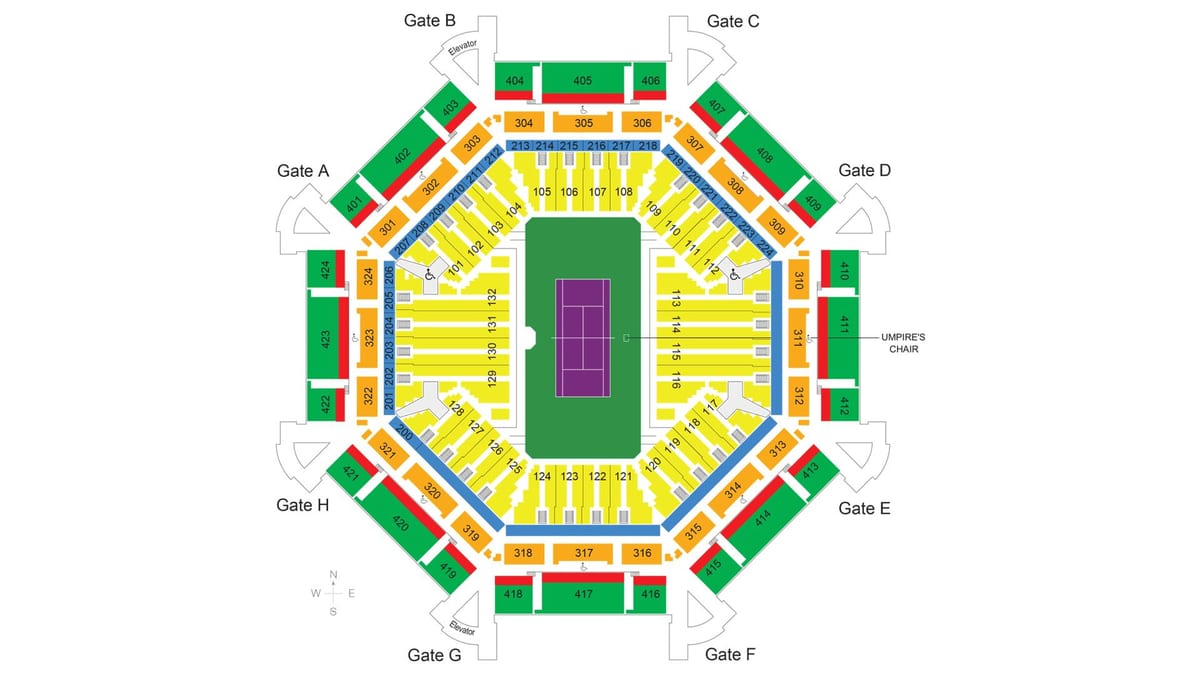 carte de complexe de tennis de Dubaï