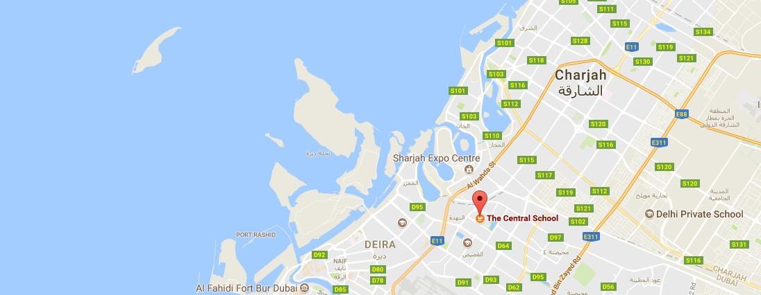 carte de l'école centrale de Dubaï