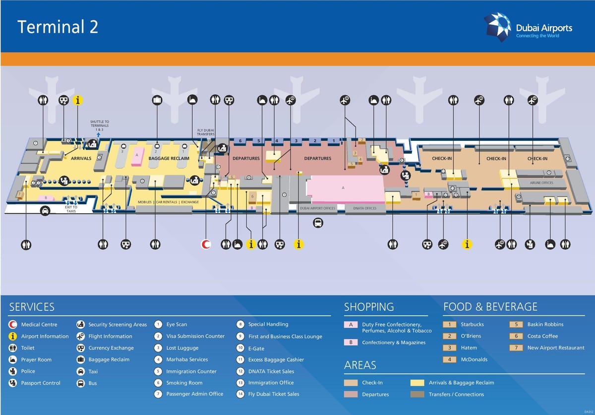 Dubaï, terminal 2 carte