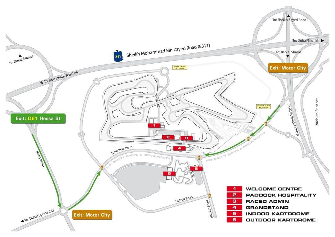 la carte de Dubai motor city