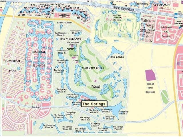 la carte de Dubai prés