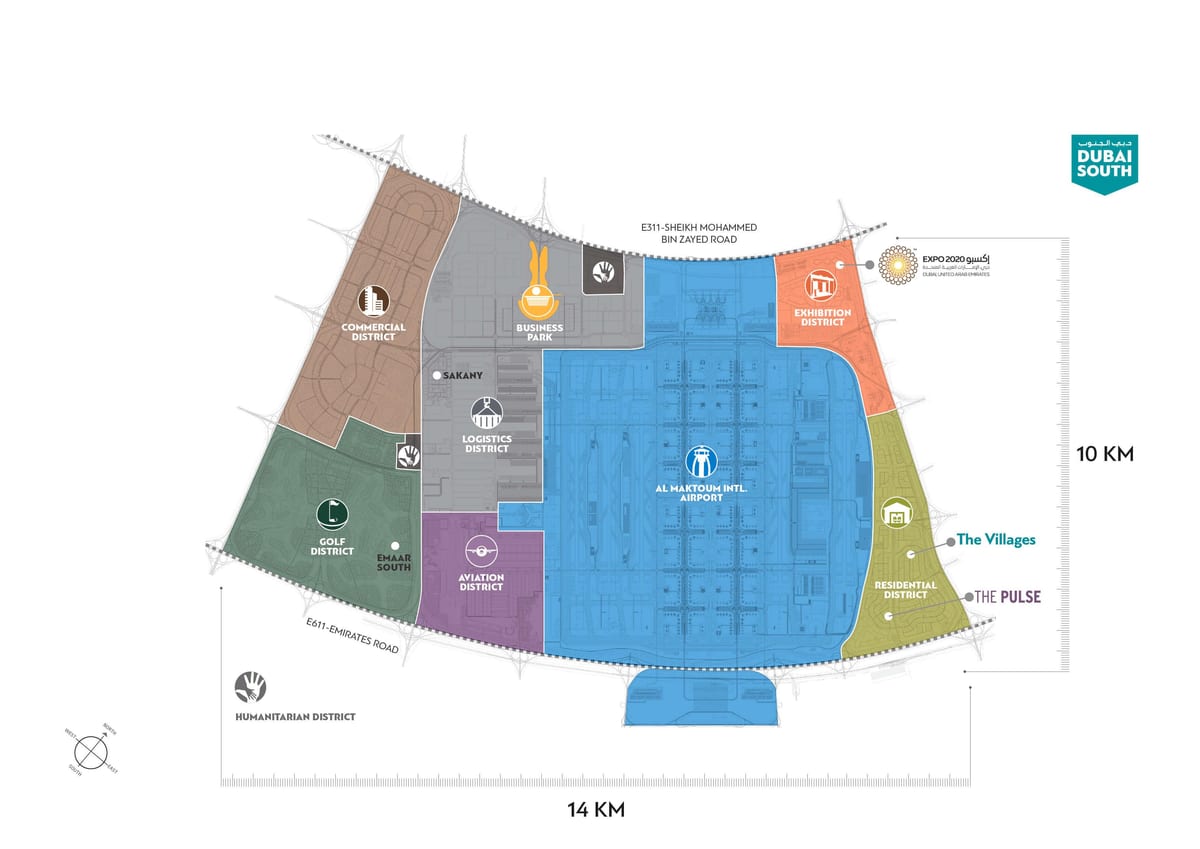 Dubaï sud de l'emplacement de la carte