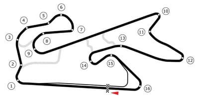 Carte de l'autodrome de Dubaï