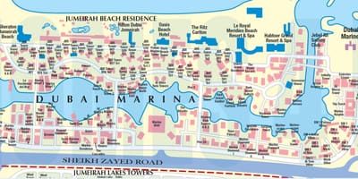 Carte de la marina de Dubaï