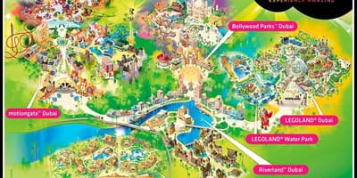 Dubaï, des parcs et des stations de carte d'emplacement