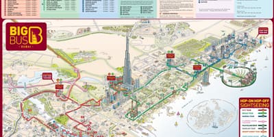 La carte de Dubai attractions