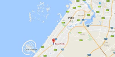 Dubaï jardin de l'emplacement du centre de la carte