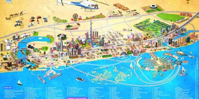 Dubaï points d'intérêt de la carte