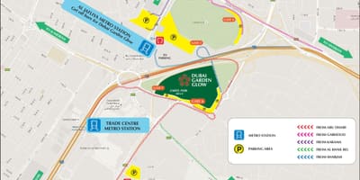Miracle jardin Dubai carte de localisation