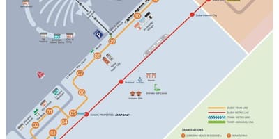 La carte de Dubai tram