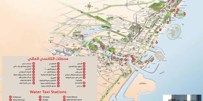 Dubai taxi de l'eau de carte d'itinéraire